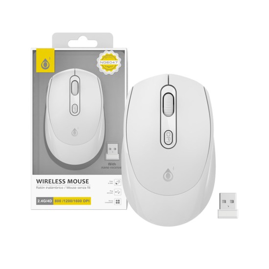 OnePlus Wireless Mouse NG6047 with Nano Receiver 2.4Ghz White